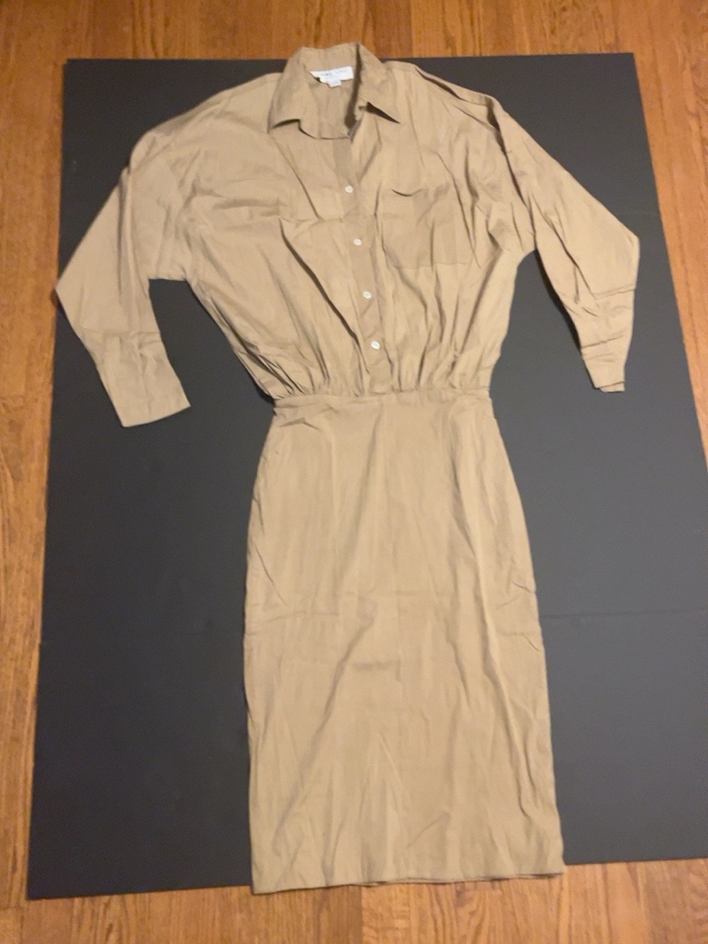 Vintage Michael Kors for Bergdorf Goodman Tan Dolman Dress Petite Arc 3045